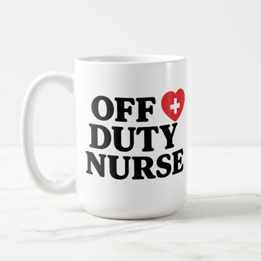 Off Duty Nurse Coffee Mok (Links)