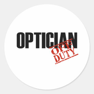 OFF-DUTY OPTICIEN LICHT RONDE STICKER