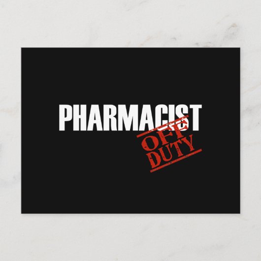 OFF DUTY PHARMACIST DARK BRIEFKAART (Voorkant)