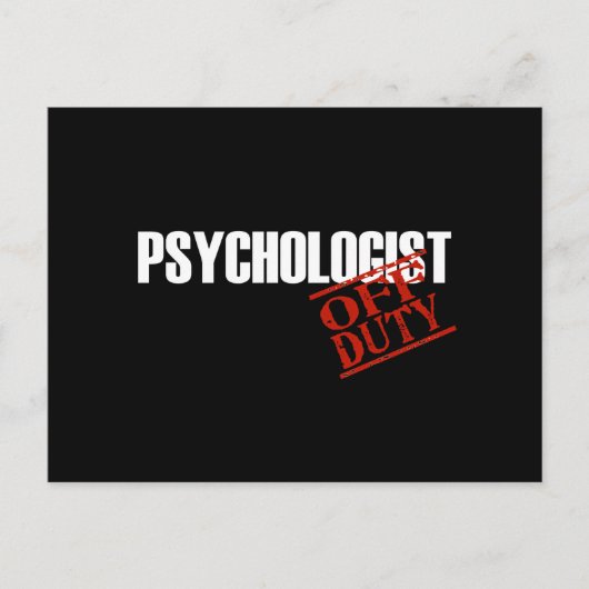 OFF DUTY PSYCHOLOGIST DARK BRIEFKAART (Voorkant)