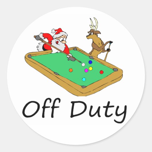 Off Duty Santa (Zwembad spelen) Ronde Sticker (Voorkant)
