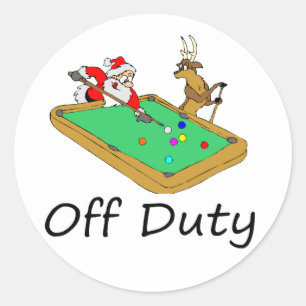 Off Duty Santa (Zwembad spelen) Ronde Sticker