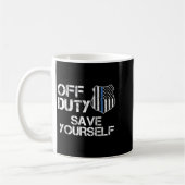 Off Duty Save Yourself Funny Lice Blue Line Gift Koffiemok (Links)