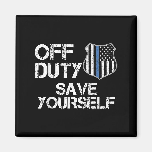 Off Duty Save Yourself Funny Lice Blue Line Gift Magneet (Voorkant)