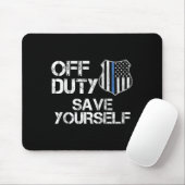 Off Duty Save Yourself Funny Lice Blue Line Gift Muismat (Met muis)