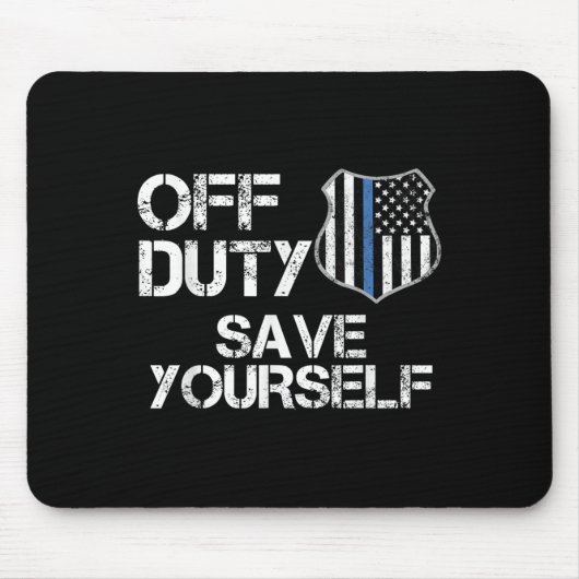 Off Duty Save Yourself Funny Lice Blue Line Gift Muismat (Voorkant)