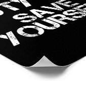 Off Duty Save Yourself Funny Lice Blue Line Gift  Poster (Hoek)