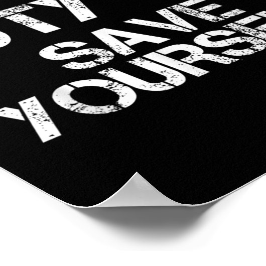 Off Duty Save Yourself Funny Lice Blue Line Gift Poster (Hoek)