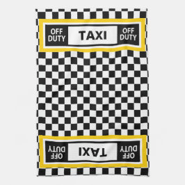 Off duty taxichauffeur New York gele taxi Theedoek