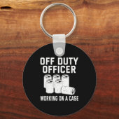 Off Duty Working On A Case Officer Lice Beer Drink Sleutelhanger (Voorkant)