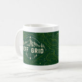 Off Grid Topografische Contouren Map Mok (Voorkant links)