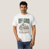 Off Grid Vintage Bergontwerp T-shirt (Voorkant volledig)