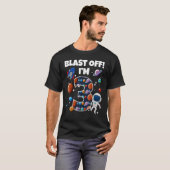 Off I'm 3 Space Birthday Party Celebration 3 T-shirt (Voorkant volledig)