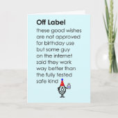 Off-label Een grappig gedicht over een gelukkige v Kaart (Voorkant)