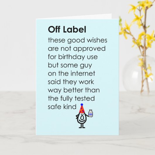 Off-label Een grappig gedicht over een gelukkige v Kaart (Gele Bloem)