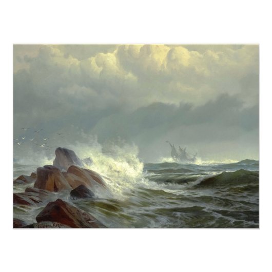 Off Norman's Woe door Edward Moran Foto Afdruk (Voorkant)