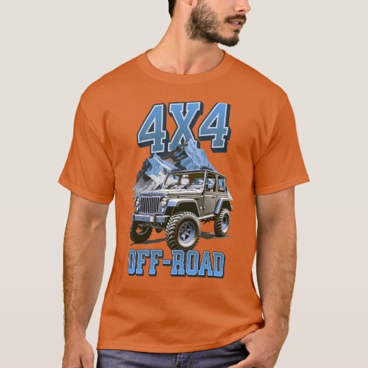 OFF-ROAD 4x4 - blauw T-shirt (Voorkant)