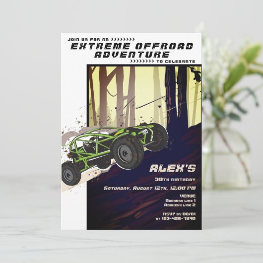 Off Road Adventure ATV UTV Extreme Sports Car Club Kaart (Staand voorkant)