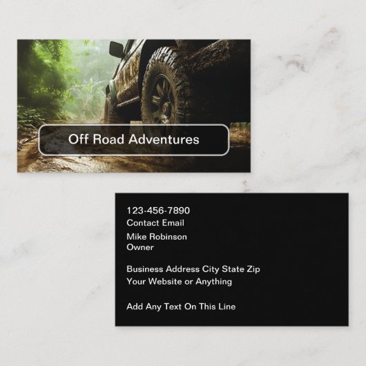 Off Road Adventures Truck Business Cards Visitekaartje (Voorkant / Achterkant)