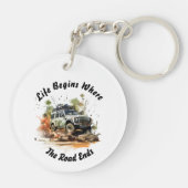 Off-road auto avontuur Sleutelhanger (Achterkant)