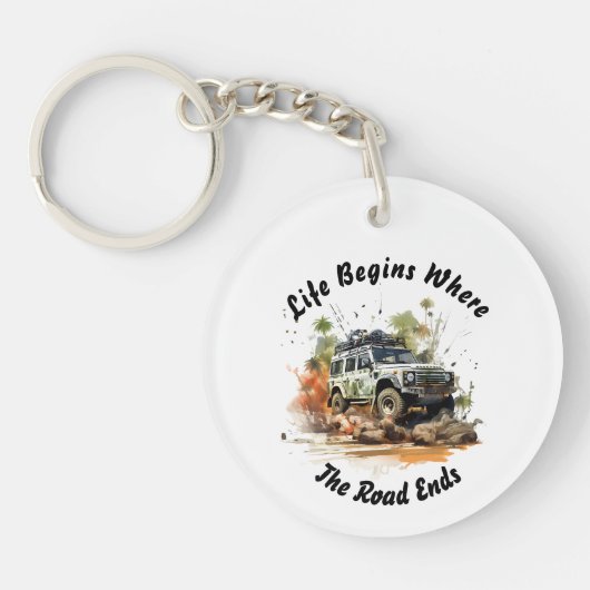 Off-road auto avontuur Sleutelhanger (Voorkant)