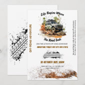 Off-road auto avontuur uitnodiging (Voorkant / Achterkant)