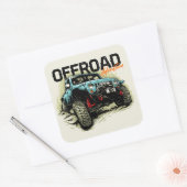 Off-road avontuur 4 x 4 Graphic Rock Crawler Vierkante Sticker (Envelop)