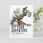 Off Road Avontuur Motorfiets Party Uitnodiging (Staand voorkant)