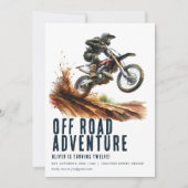 Off Road Avontuur Motorfiets Party Uitnodiging (Voorkant)