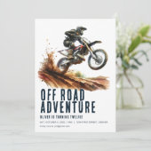 Off Road Avontuur Motorfiets Party Uitnodiging (Staand voorkant)