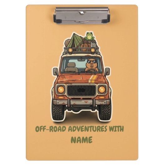 Off-Road Capybara Kampeer Aangepast Klembord (Voorkant)