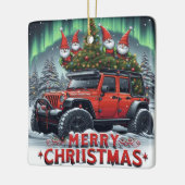 Off-road kabouters Kerstmis Keramisch Ornament (Links)