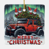 Off-road kabouters Kerstmis Keramisch Ornament (Achterkant)