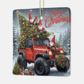 Off-road kerstkabouters keramisch ornament (Links)