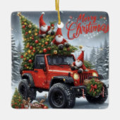 Off-road kerstkabouters keramisch ornament (Voorkant)