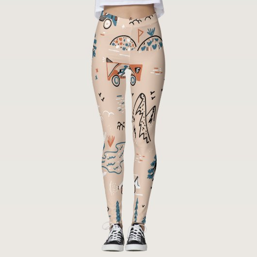 Off-road racen, naadloos. leggings (Voorkant)