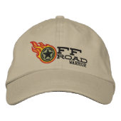 Off Road Racing Flames Bullet Geborduurde Pet (Voorkant)