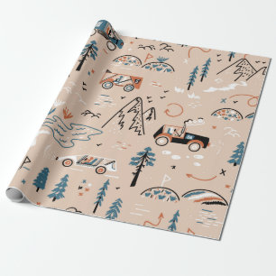 Off-road Racing. Mountain Forest Rally. Toy Car Ra Cadeaupapier