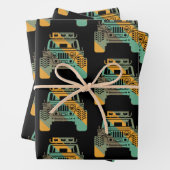 Off Road Retro Style 4x4 Auto Lover Offroad Inpakpapier Vel (In situ)