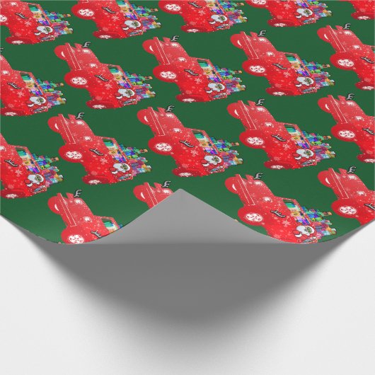 Off Road Santa Wrapping Paper Cadeaupapier (Hoek)