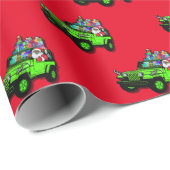 Off-Road SUV Zwarte Kerstman! Cadeaupapier (Rol Hoek)