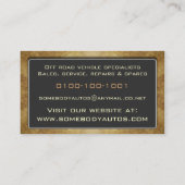 Off Roaders Tire Business Card Template 14 Visitekaartje (Achterkant)