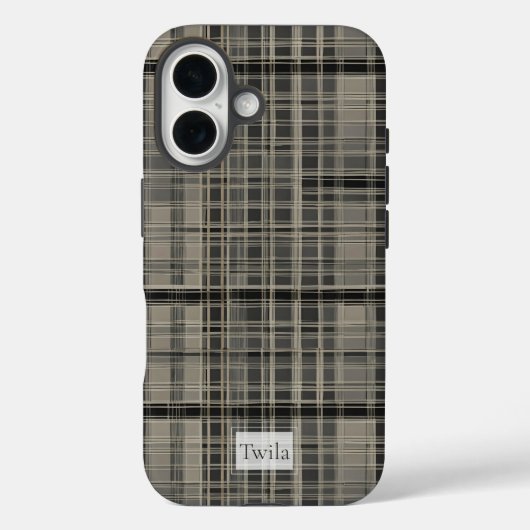 Off-set Modern Plaid Grijs Case-Mate iPhone Case (Achterkant)