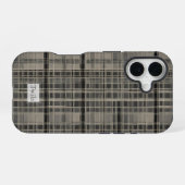 Off-set Modern Plaid Grijs iPhone 16 Hoesje (Achterkant horizontaal)