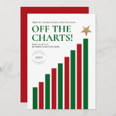 Off the charts Happy New Year Green red Finance Feestdagenkaart (Voorkant / Achterkant)