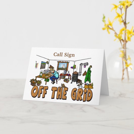 Off-the-grid Ham Radio Operator Verjaardag Kaart (Gele Bloem)