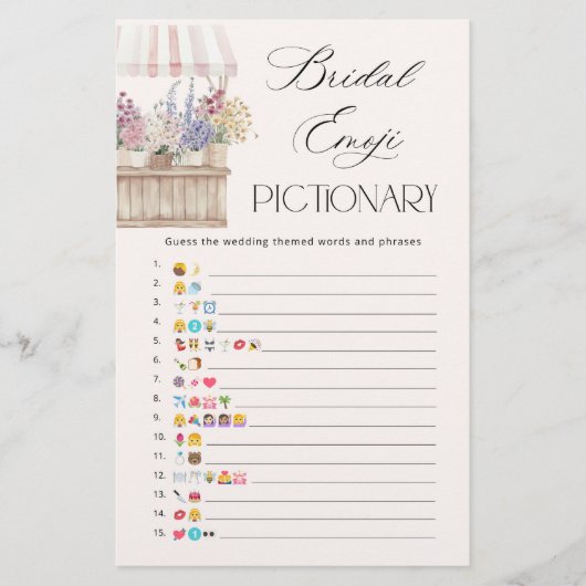 Off the market Bridal shower Emoji pictionary game (Voorkant)