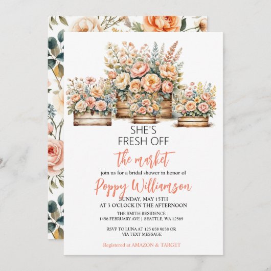 Off the Market Bridal Shower Uitnodiging (Voorkant / Achterkant)