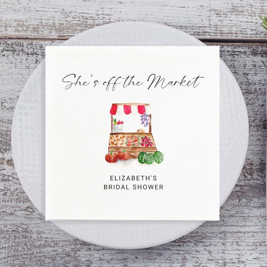 Off the Market Bruiloftsshowerscript Aangepast Servet