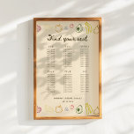 Off-the-market grillig downloadbaar zitplan poster<br><div class="desc">Vier liefde en een nieuw begin met ons prachtige "Off The Market" vrijgezellenfeest collectie, geïnspireerd door de charme en levendigheid van een boerenmarkt. Deze unieke downloadbare zithoek is voorzien van kleurrijke handgetekende iconen van vers fruit en knapperige groenten. Elke illustratie barst van de aardse kleuren en brengt leven en warmte...</div>